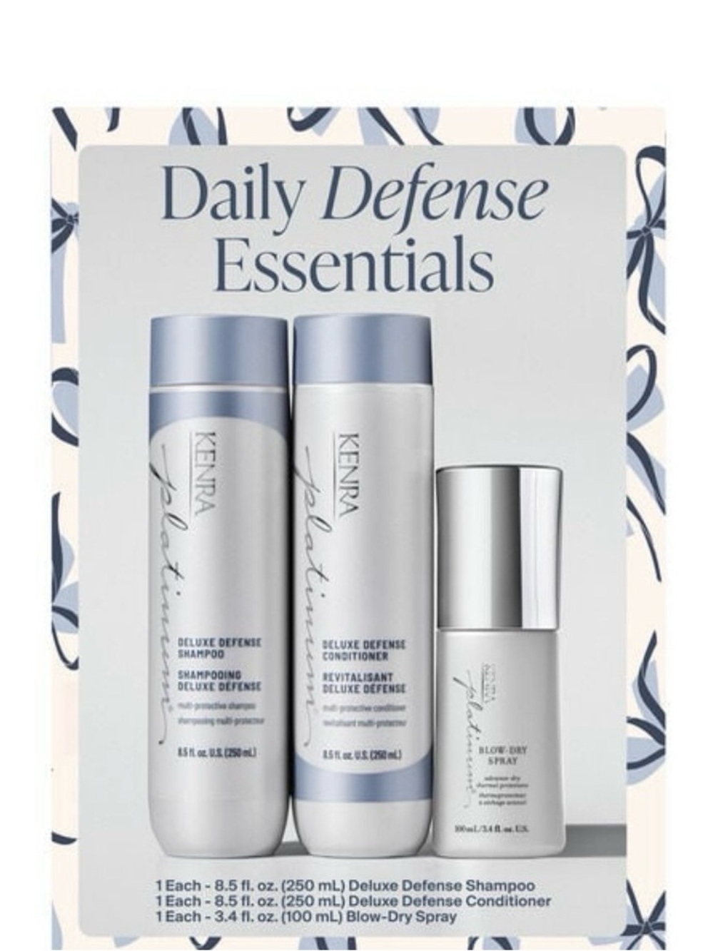 Kenra Platinum Daily Defense Essentials Set - Silver/Light Blue
